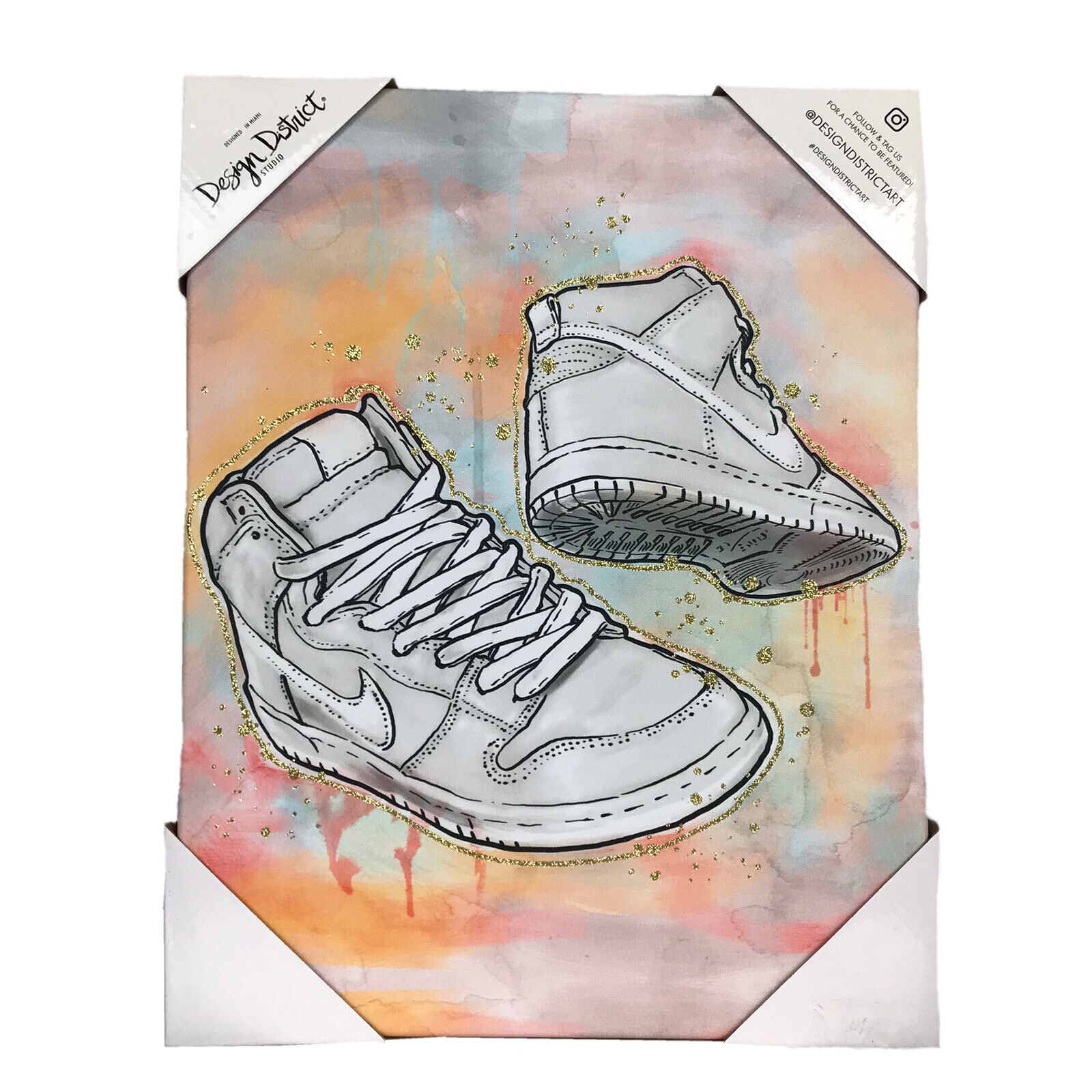 Gran universo tabaco Rubí Nike Air Jordan 1 Canvas Design District Studio Art Frame | eBay