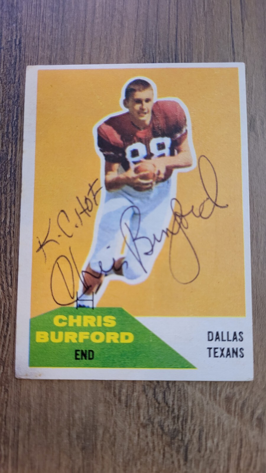 Chris Burford Signed 1960 Topps 81 Chiefs HOF Autographed Card AUTO eBay