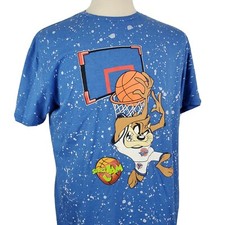 Space Jam Tune Squad Taz T-Shirt XL Blue Looney Tunes Basketball, Warner Bros