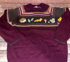 NWT Gymboree Enchanted forest animals sweater hedgehog fox squirrel mushroom 8