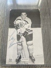 🔥 Leo Boivan HOF • JD McCarthy Post Card Boston Bruins • Auto Signed Autograph