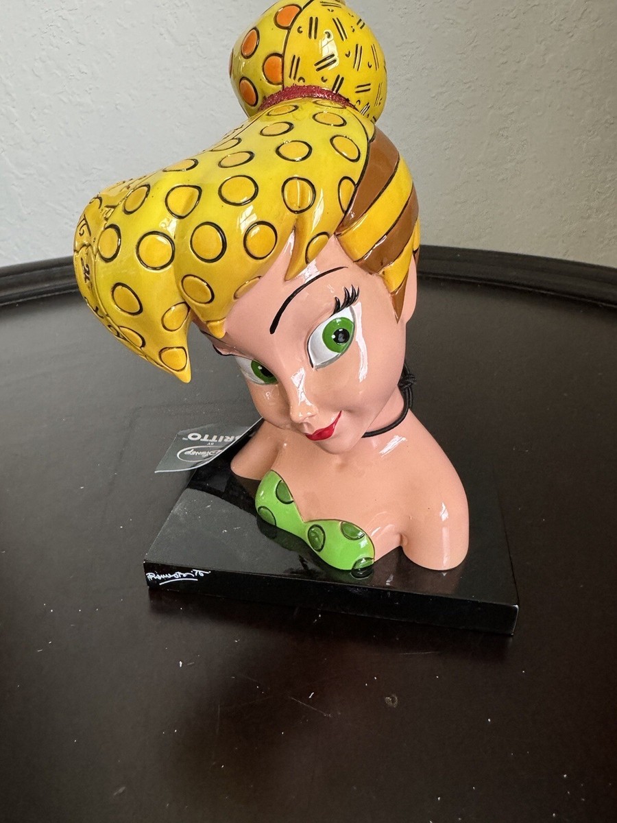 Disney Britto Tinker Bell Bust Statue Figurine Retired New in Box