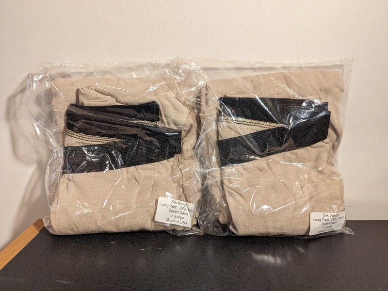 2 Pair NIP DRIFIRE FR Military Silk weight Long John Pants X-Large Desert Sand