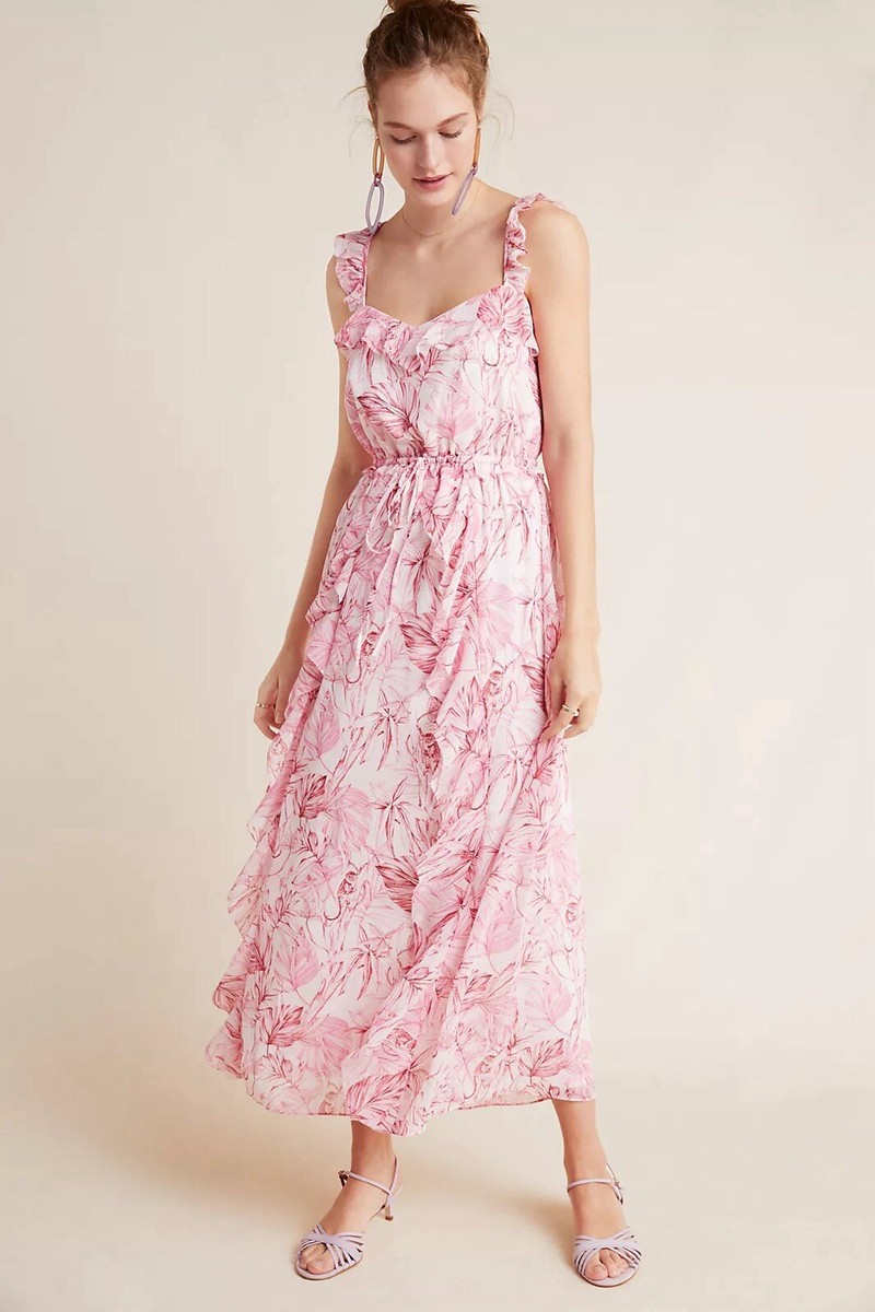 Gal Meets Glam x Anthropologie Julia Berolzheimer Cheryl Maxi Dress Size 4