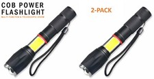 2x Zoomable Focus Led Flashlight Magnetic Cob Rechargeable Wred Emergency Flash