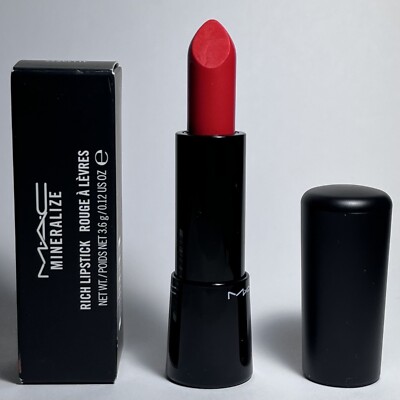 BNIB MAC *RED COQUETTE* Mineralize Rich Lipstick ~ Vivid Bright Bluish Red