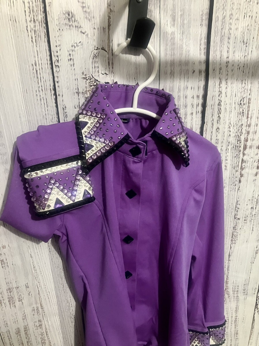 Chemise Western Femme Violet Vif - Fermeture éclair Cachée - Taille XS/Petite