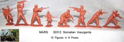 32012 Mars 1/32 scale Somalian Insurgents toy soldiers 15 in 8 poses