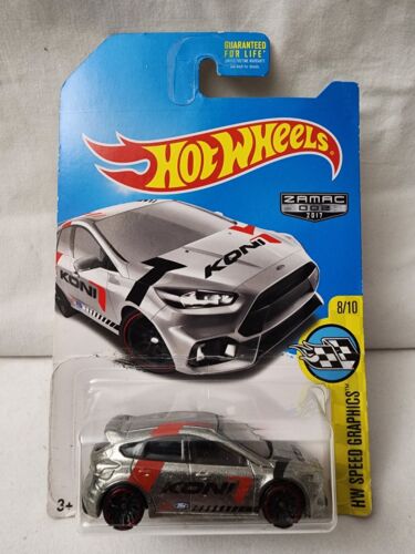 Hot Wheels Zamac 002 2017 HW Speed Graphics 8/10 Ford Focus RS Silver #A3 - Afbeelding 1 van 5