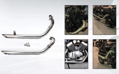 BIKINGBOY Silenziatore Tubi di Scarico per Yamaha Virago XV 535 XV 400 1987-2004