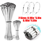 100-200Pcs Metal Zip Ties Stainless Steel Heavy Duty Self-Locking Cable Ties Us