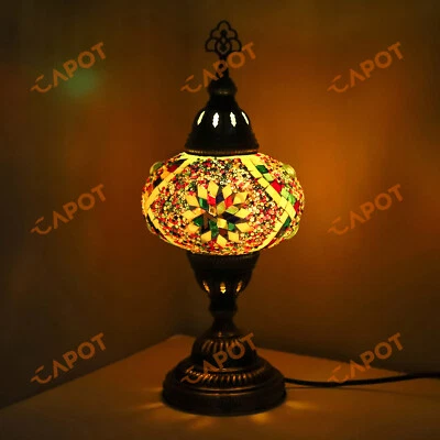 Lampe de bureau en mosaïque turque marocaine colorée Tiffany Table lit lampe - Photo 1/4