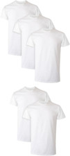 Hanes Men's Moisture Wicking Crewneck Performance Undershirt Value 5 Pack White