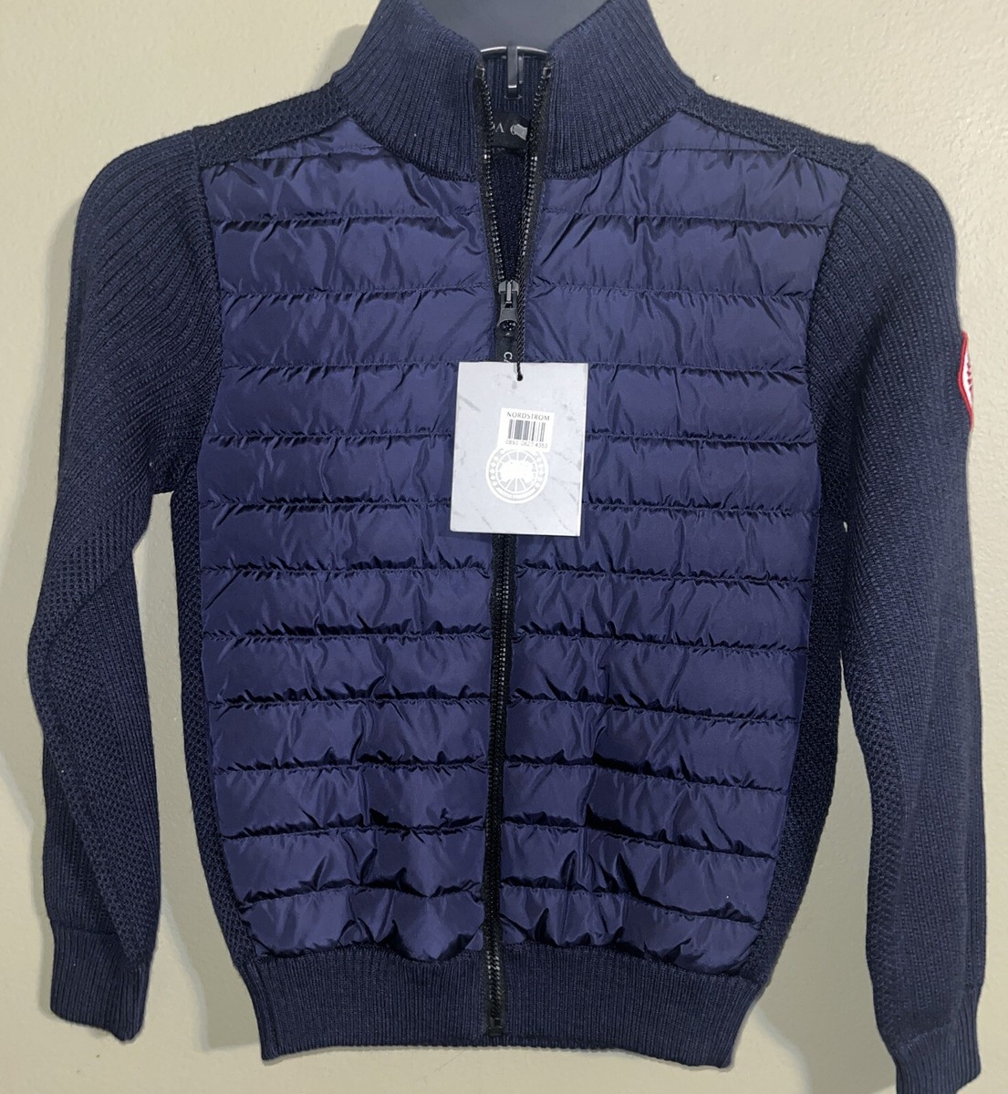 New Canada Goose Kids Size Small 7-8 Blue Hybridge Knit Full Zip