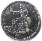 1877 $1 Trade Silver One Dollar Us Philadelphia Au Cleaned