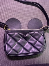 Borsa a tracolla Dani Topolino nera modello trapuntato 9,5”x6”x3”