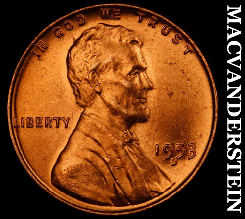 1953-D Lincoln Wheat Cent- Choice Gem Brilliant Uncirculated Luster #J1800