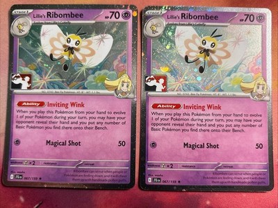 x2 Lillie's Ribombee 067/159 Cosmos Holo - Prize Play Pack Series 8 NM