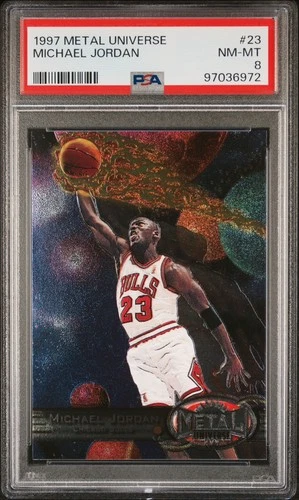 1997 METAL UNIVERSE MICHAEL JORDAN #23 PSA 8