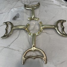 4 Vintage Gold Angled Ceiling Fan Blade Arm Holders Brackets with Screws