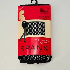Spanx Body Shaping Tight-End Tights Black Patterned  Size D