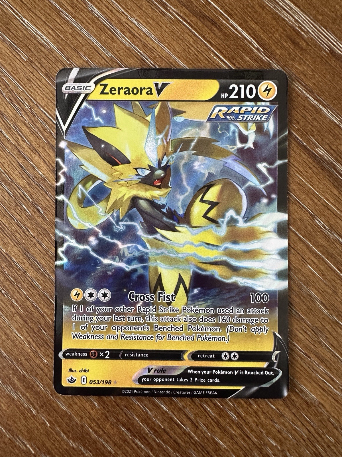 Zeraora V 053/198 Chilling Reign Holo Pokemon Card NM
