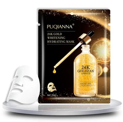PUQIANNA Tuchmasken Set Lavender 24K Gold Aloe Avocado Gesichtsmasken-20 Stk