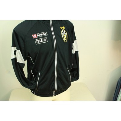Lotto Juventus FC Track Jacket Mens Large Black Soccer Full Zip Tele+ Vintage