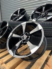 20" Inch Audi Rotor Style Black Polished Alloys + tyres Fits most Audi A4 A5 A6