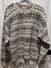 Vintage Woolrich Sweater Mens Large Fair Isle Cotton Knit USA 90s