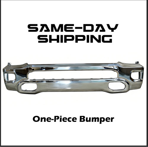 Chrome Front Bumper Face Bar For 2019-2024 Dodge Ram 1500 with Fog Light Holes