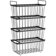 Freezer Organizer Bins - 4 Pack Small Stackable Deep Freezer Organizer Bins f...