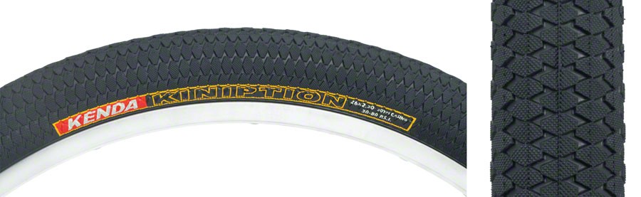 Pack of 2 Kenda Kiniption Tire 26 x 2.3 Clincher Wire Black 30tpi Mountain Bike
