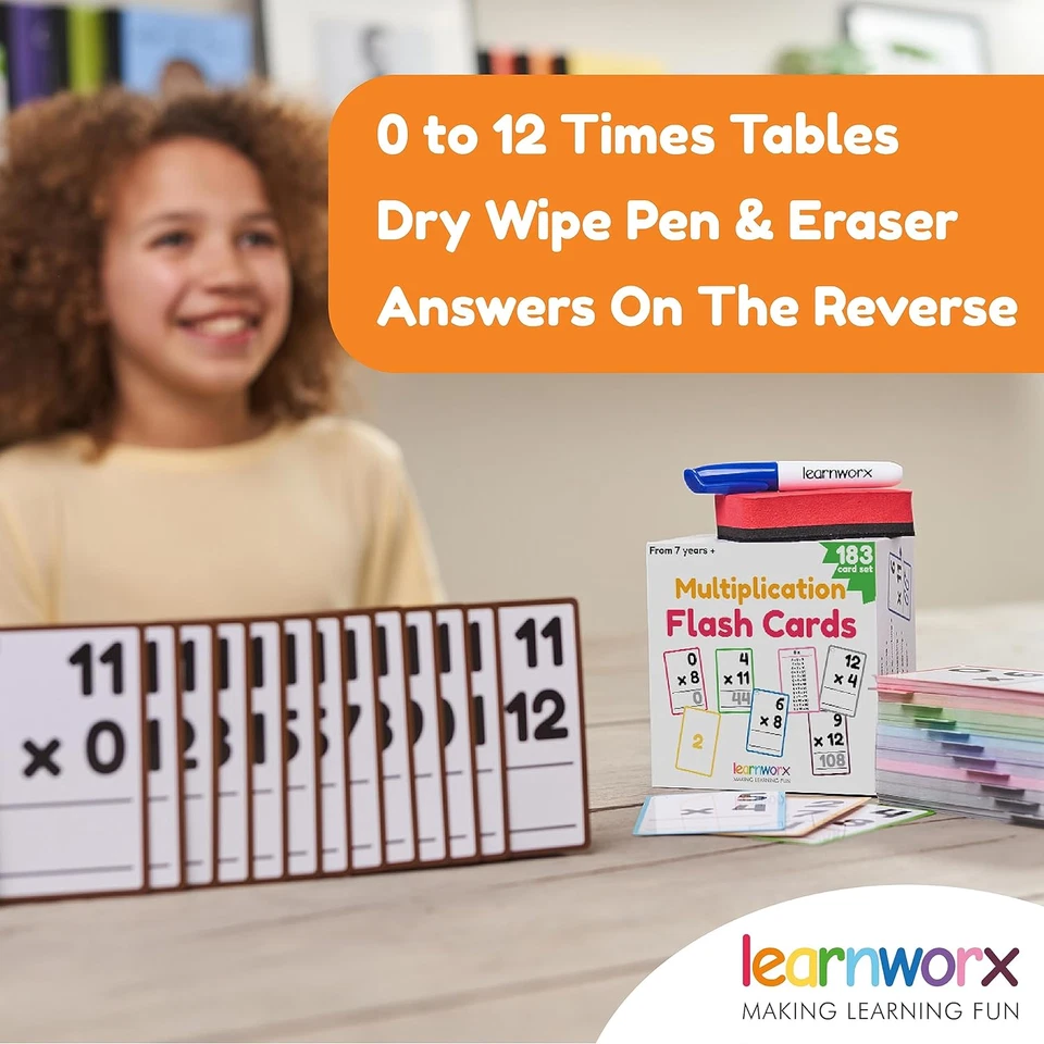 Multiplication Flash Cards 3Rd Grade | 183 Math Flash Cards & Times Table Chart, - Image 2 of 4