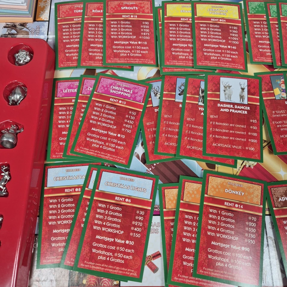 Christmas Monopoly Board Game Limited Edition 2017 100% Complete Retired  - Image 3 of 4