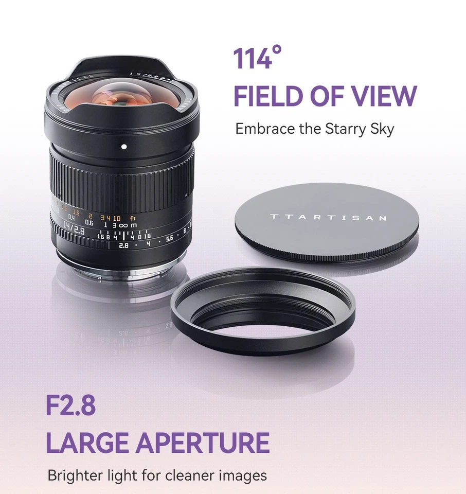 TTArtisan MF 14mm F2.8 ASPH Wide Angle Lens for L mount Full Frame Manual Focus - Image 3 of 4