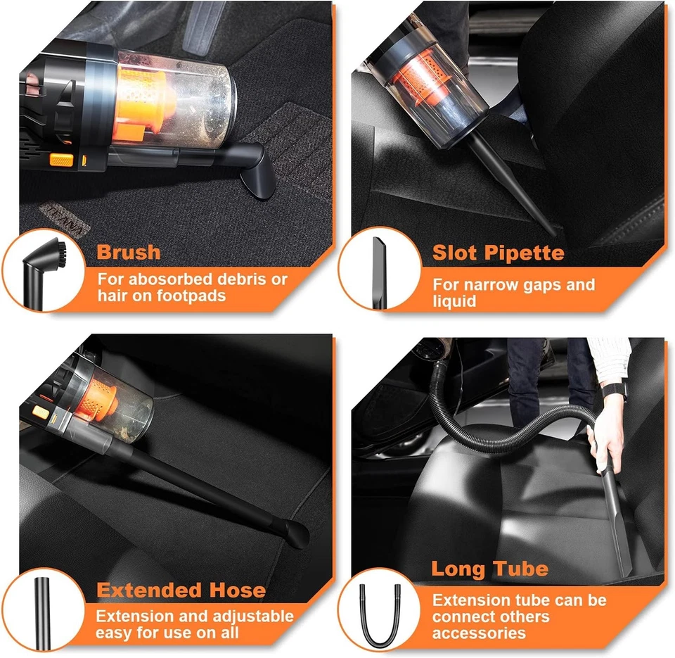 CherylonCar SV-11 Portable Handheld Car Vacuum 150W/7500Pa - Scratch & Dent - Image 4 of 4