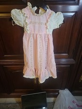 VTG 80's Girls Floral/ Lace/ Polka Dots PINK Dress Sz 4-6