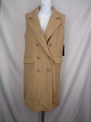 Bagatelle Collection Double Breasted Trench Vest Dress Size Small Old Money New