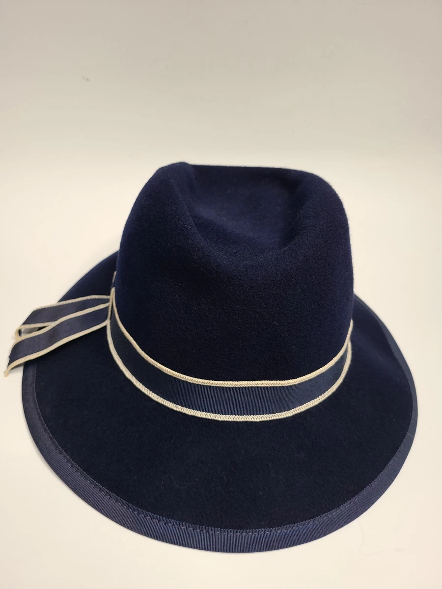 Street Smart by Betmar Vintage Women\'s Royal Blue 100% Wool Fedora Hat Ribbon Betmar Blue Straw for Women for sale | eBay main image 4