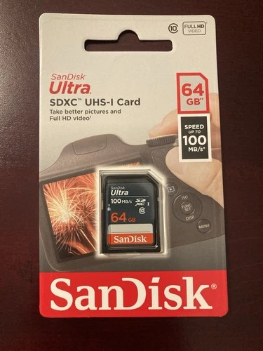 NEW SanDisk Ultra 64 GB SDXC UHS-I Card 100MB/s Class 10 HD Flash Memory Camera