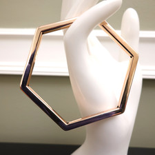 Bronzo Italia bracelet Milor Italy hexagon bangle rose goldtone bronze signed