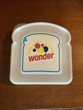 VINTAGE WONDER BREAD SANDWICH HOLDER PLASTIC STORAGE CONTAINER LOGO w/Dots