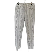 Joe's Jeans Womens Size 27 Hi Rise Honey Curvy Skinny Jean Python Snake White