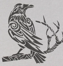 Needlepoint Canvas 13 mesh Zweigart Black Crow Autumn Tree Ravens Harvest