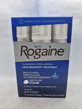 Rogaine Hair Regrowth Treatment Foam Three Month Supply 3x60g/2.11oz New 03/28