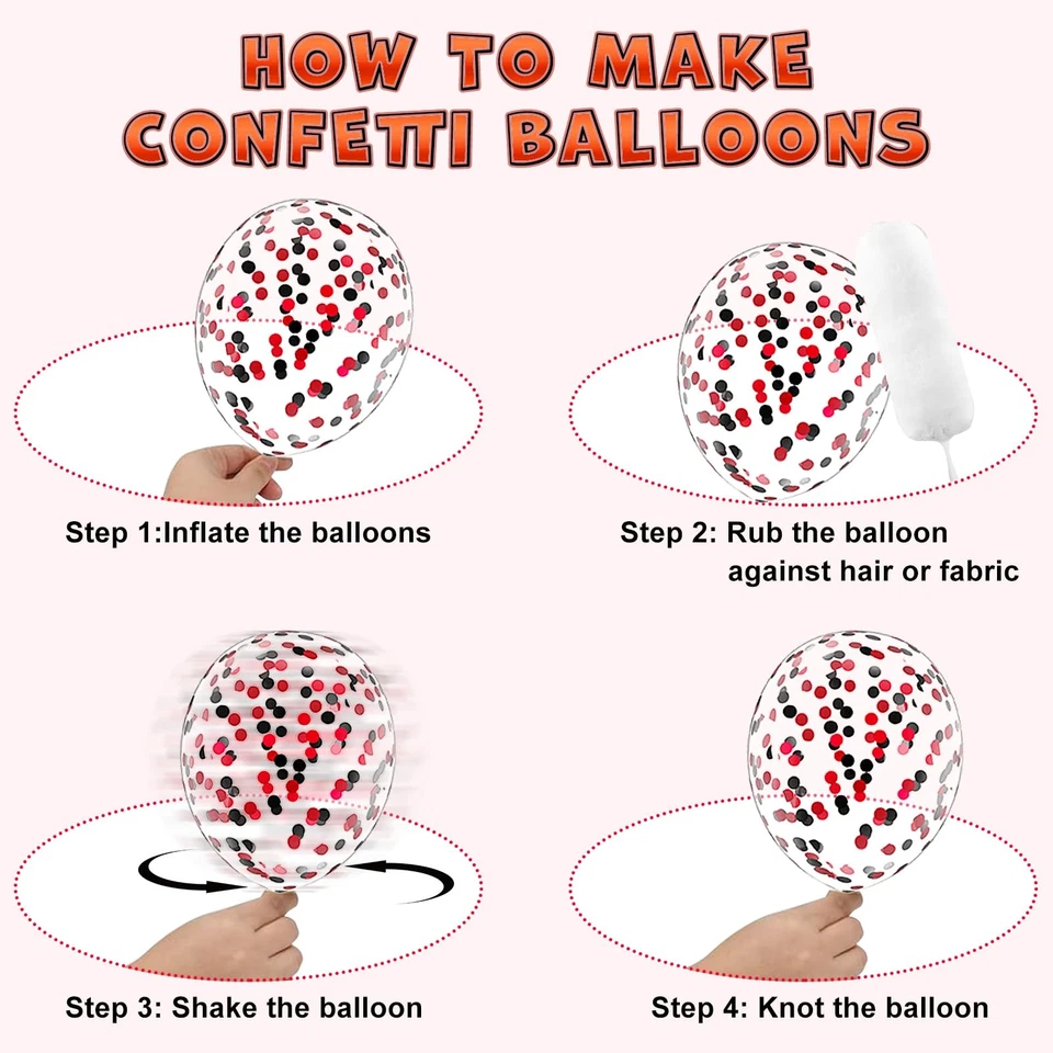 Globos de fiesta rojos y negros, globos rojos blancos y negros de 12 pulgadas, 57 piezas rojo azul... Foto 3 de 4