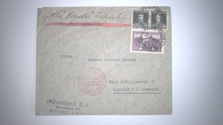 ARGENTINA SCOTT# 376 ON CONDOR ZEPPELIN FLIGHT TO GERMANY