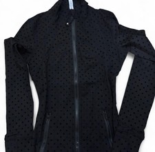 lululemon athletica Define Jacket Full Zip Zip Pockets Stretch Black Polka Dot 4