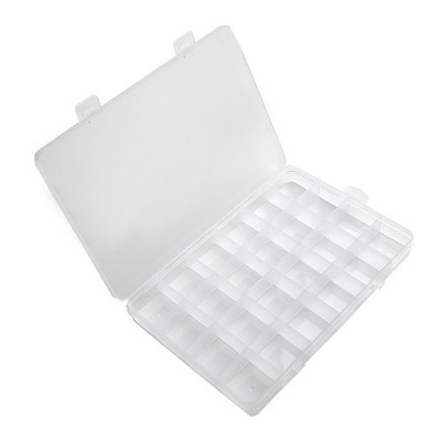 UK-24 Compartments Transparent Plastic Storage Box Electronic Component Parts